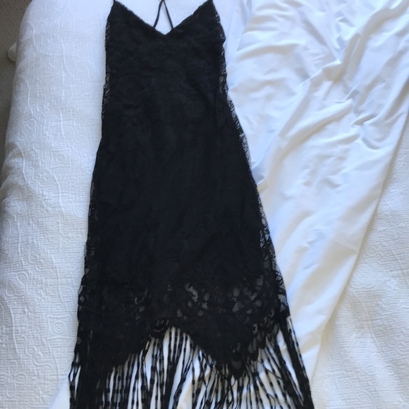 Black fringe midi dress! - Picture 3 of 6